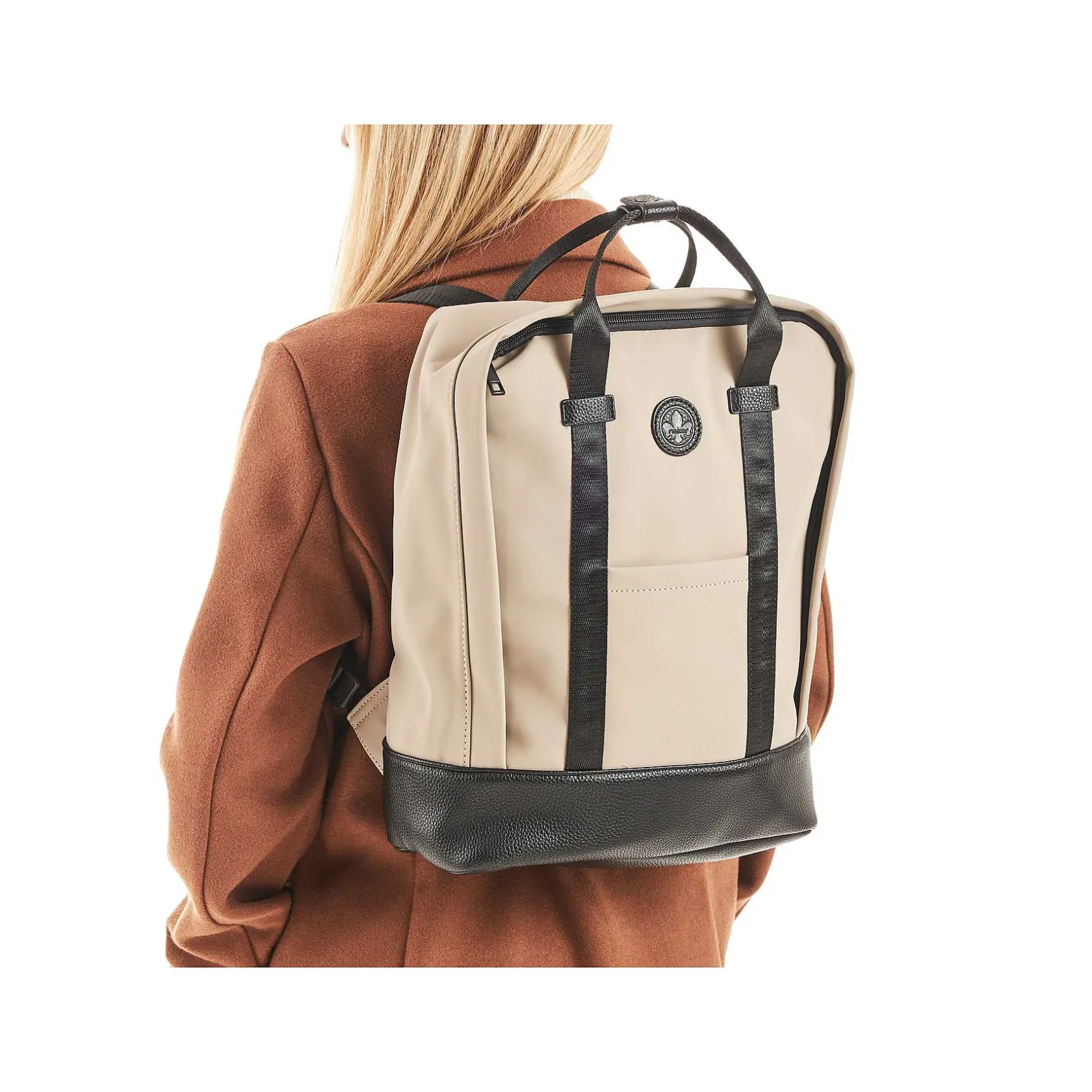 Rieker Bags-| Backpack Sand Beige-Black