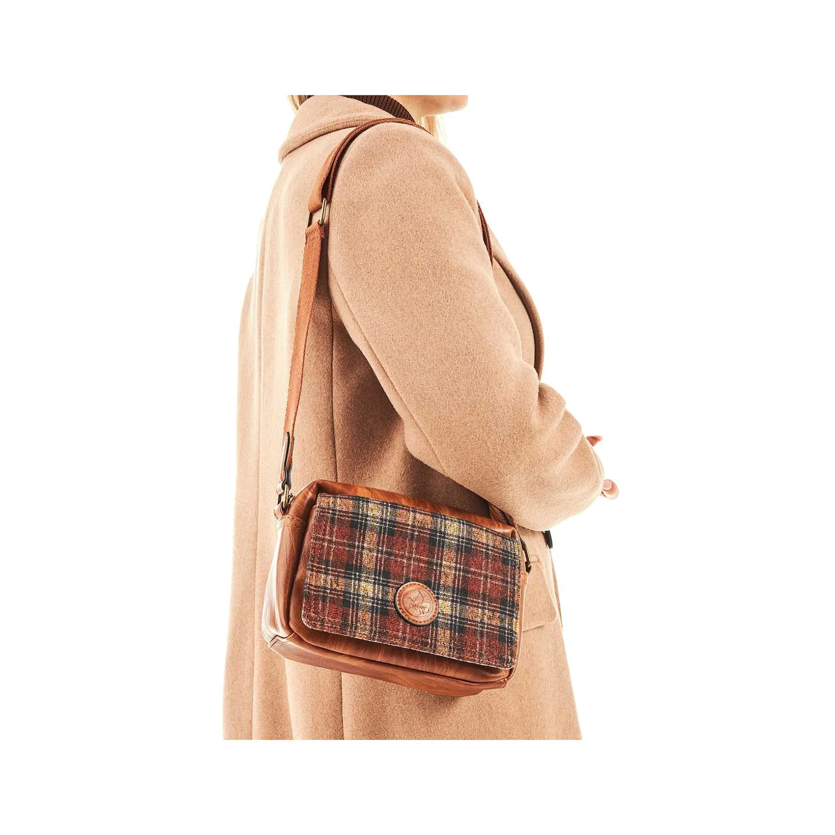 Rieker Bags-| Caramel Brown Check Handbag