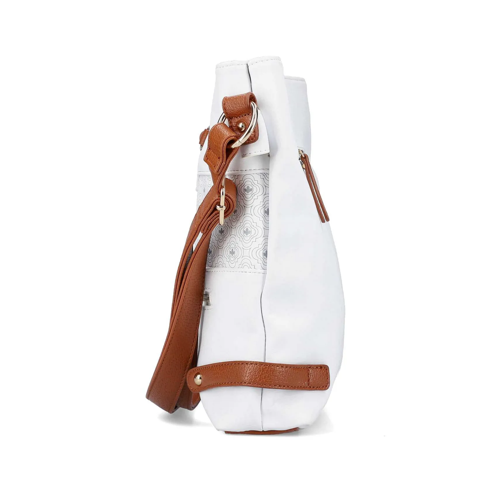 Rieker Bags-| Handbag Pure White-Nut Brown