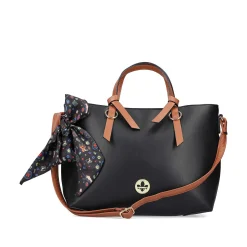 Rieker Bags-| Shopper Jet Black-Nougat Brown