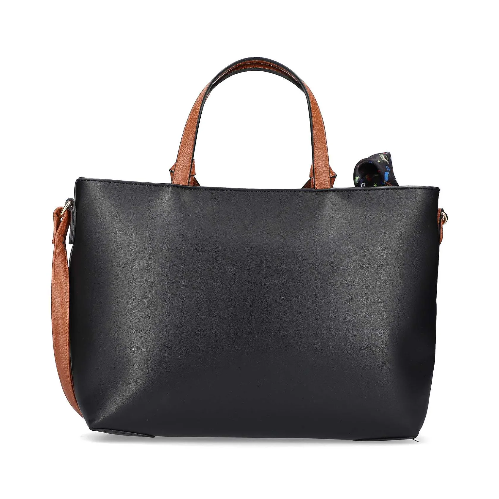 Rieker Bags-| Shopper Jet Black-Nougat Brown