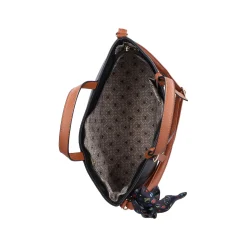 Rieker Bags-| Shopper Jet Black-Nougat Brown