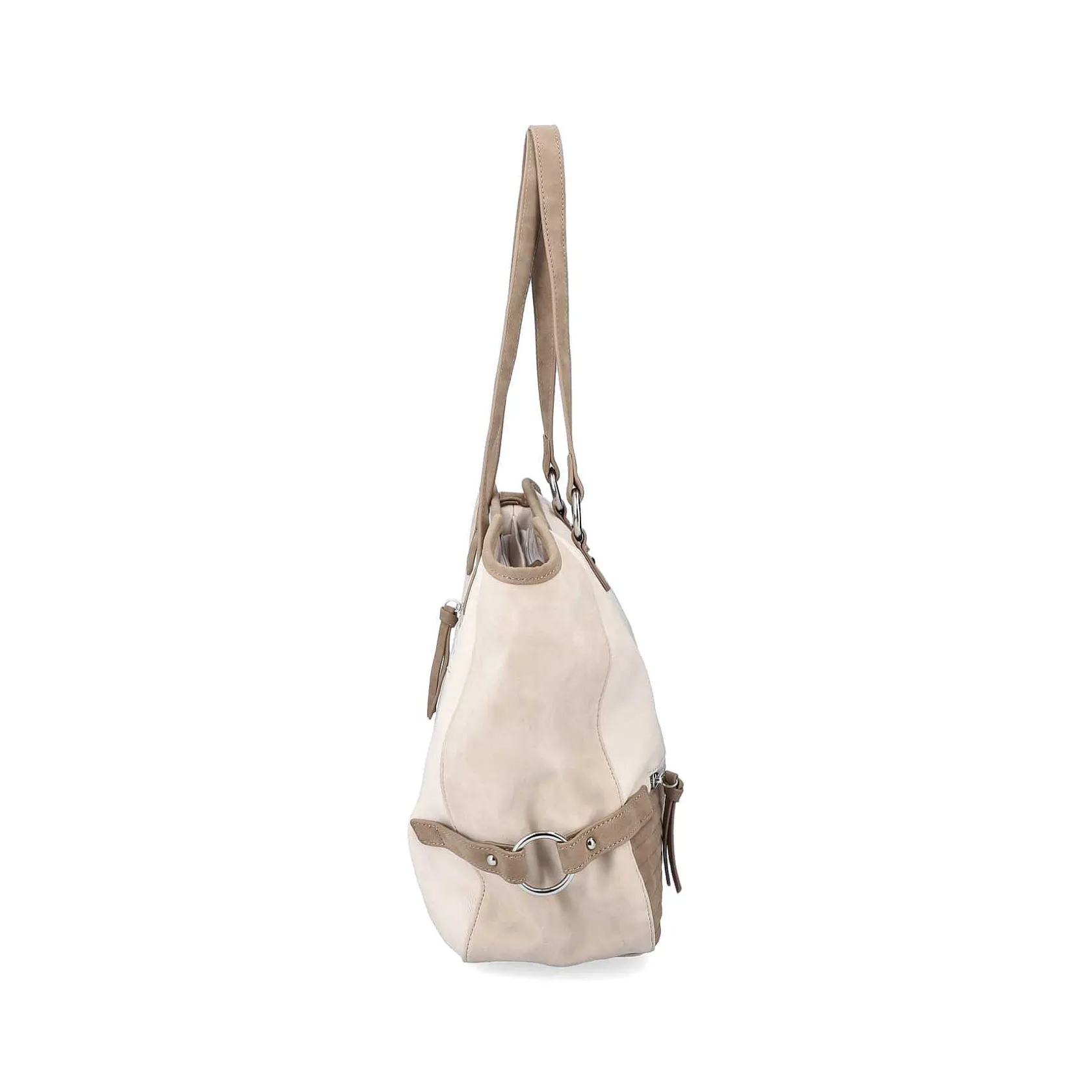 Rieker Bags-| Shopper Pearl White-Nut Brown-Rose