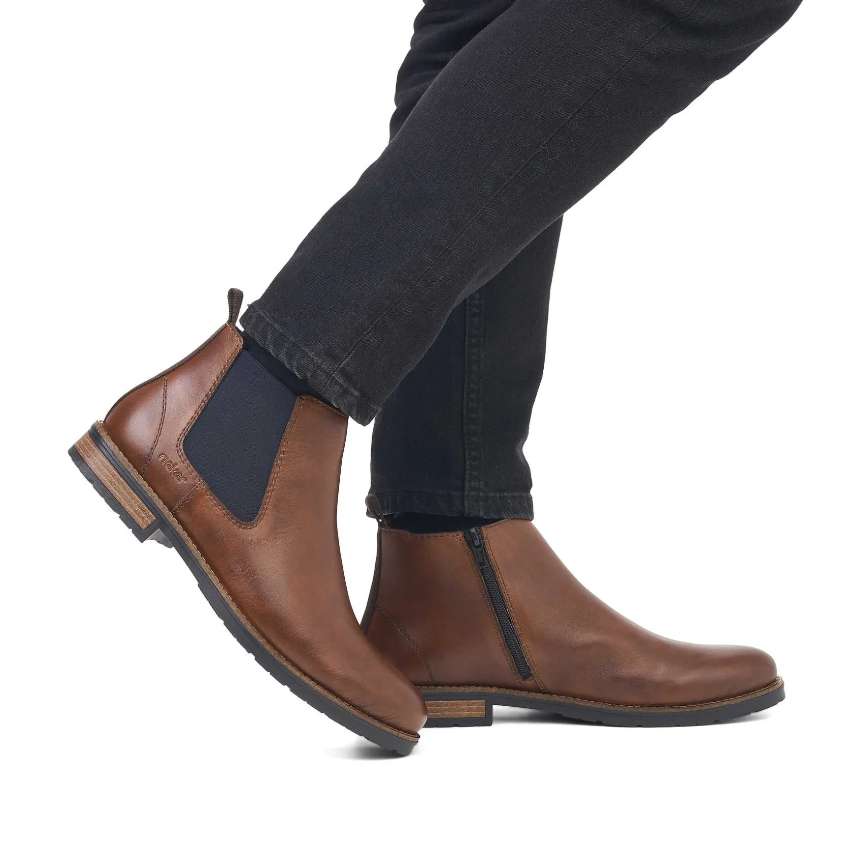 Rieker Boots-Men'S Chelsea Boots Nut Brown-Black