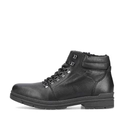 Rieker Boots-Men'S Corded Boots, Glossy Black