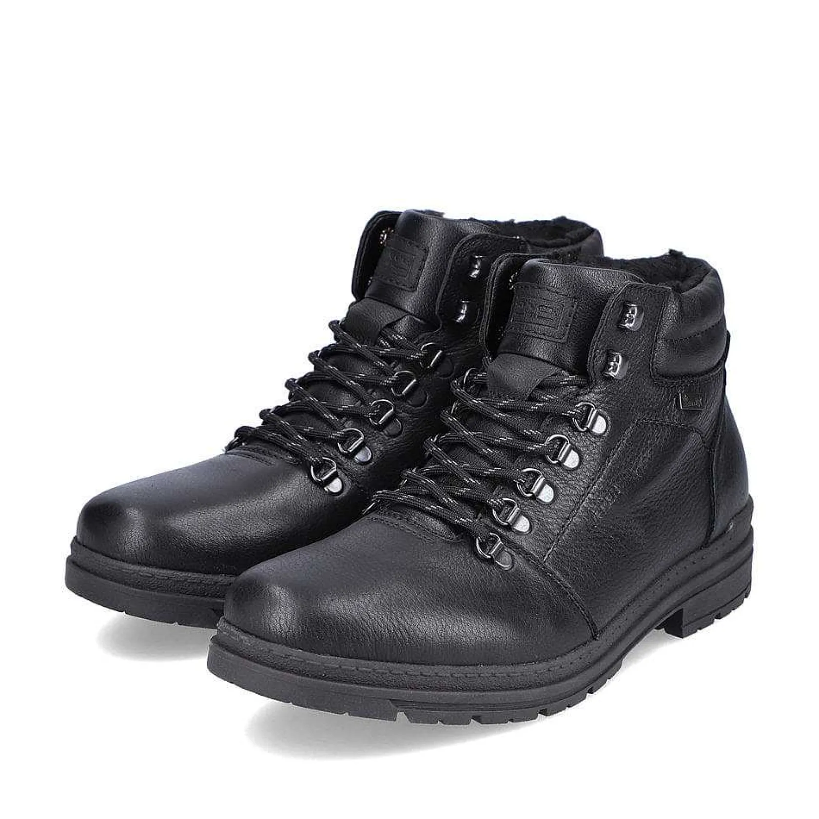 Rieker Boots-Men'S Corded Boots, Glossy Black