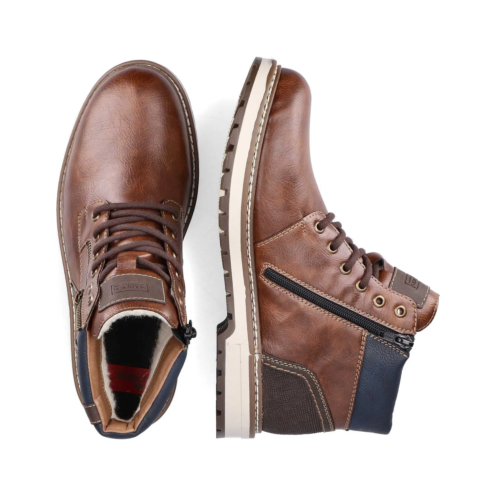 Rieker Boots-Men'S Corded Boots Chestnut Brown