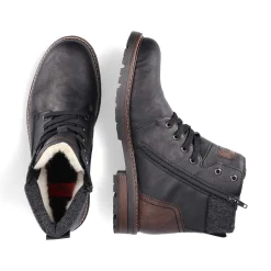 Rieker Boots-Men'S Corded Boots Deep Black