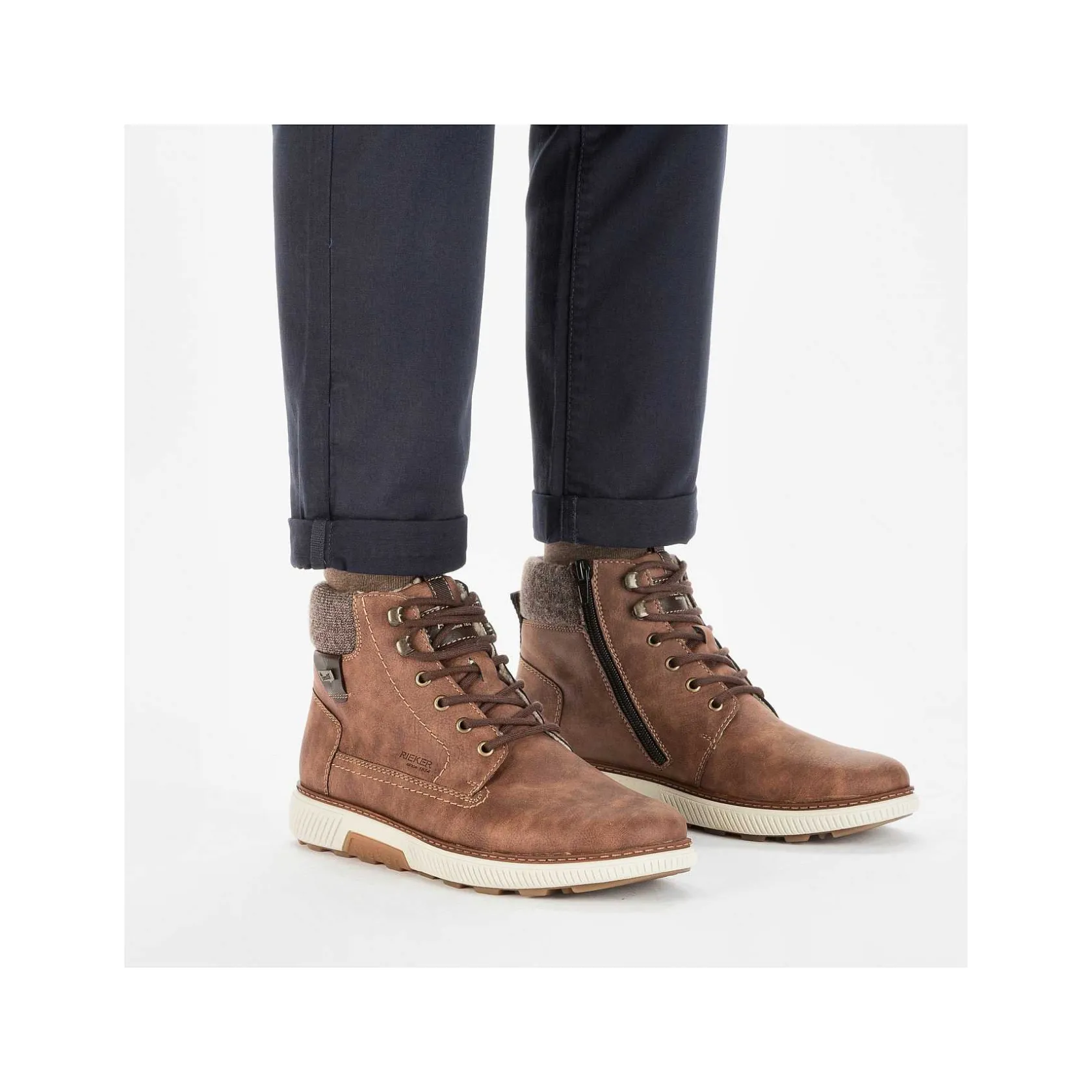 Rieker Boots-Men'S Corded Boots Coffee Brown