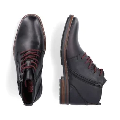 Rieker Boots-Men'S Corded Boots, Glossy Black