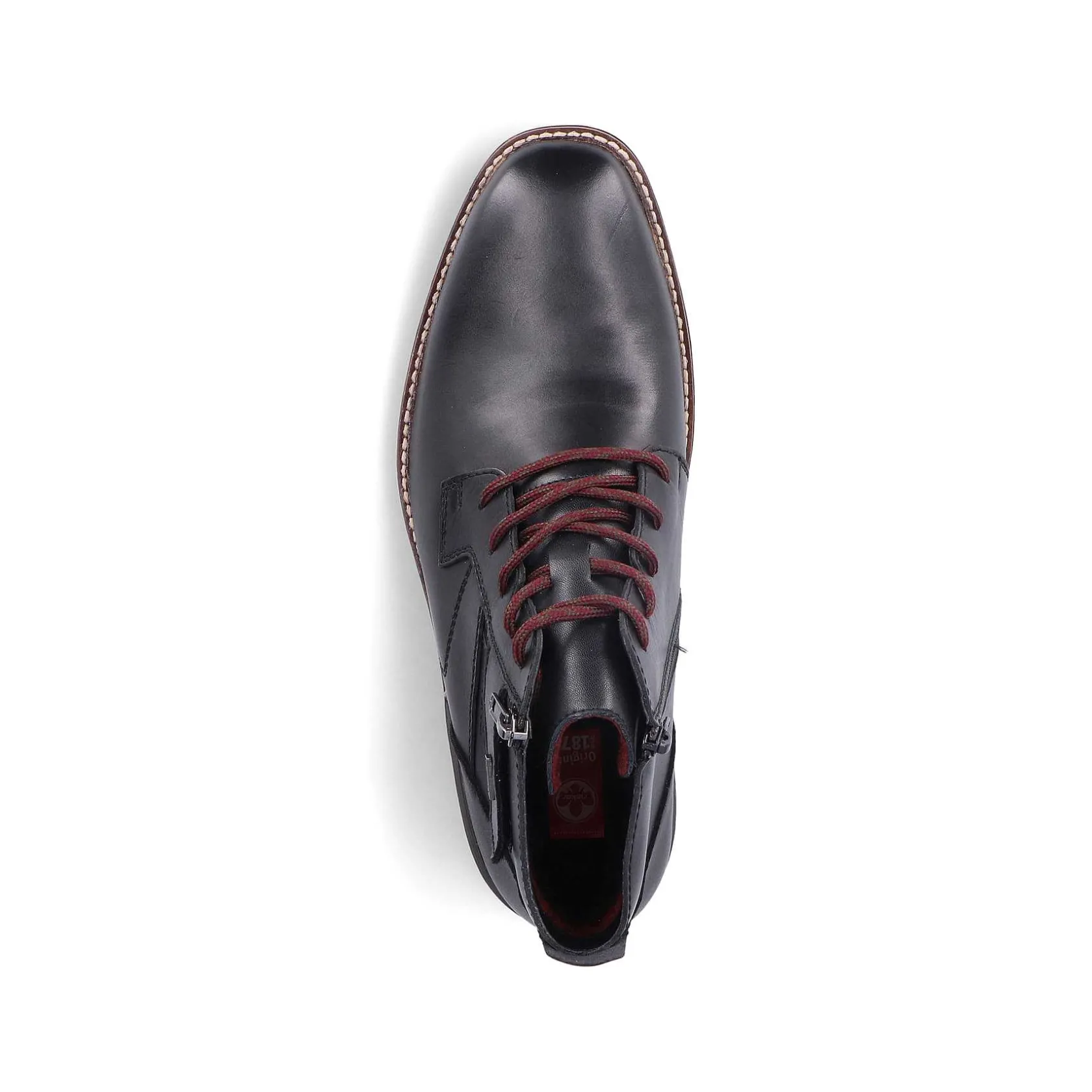 Rieker Boots-Men'S Corded Boots, Glossy Black