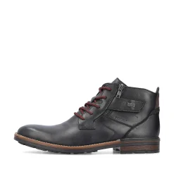 Rieker Boots-Men'S Corded Boots, Glossy Black