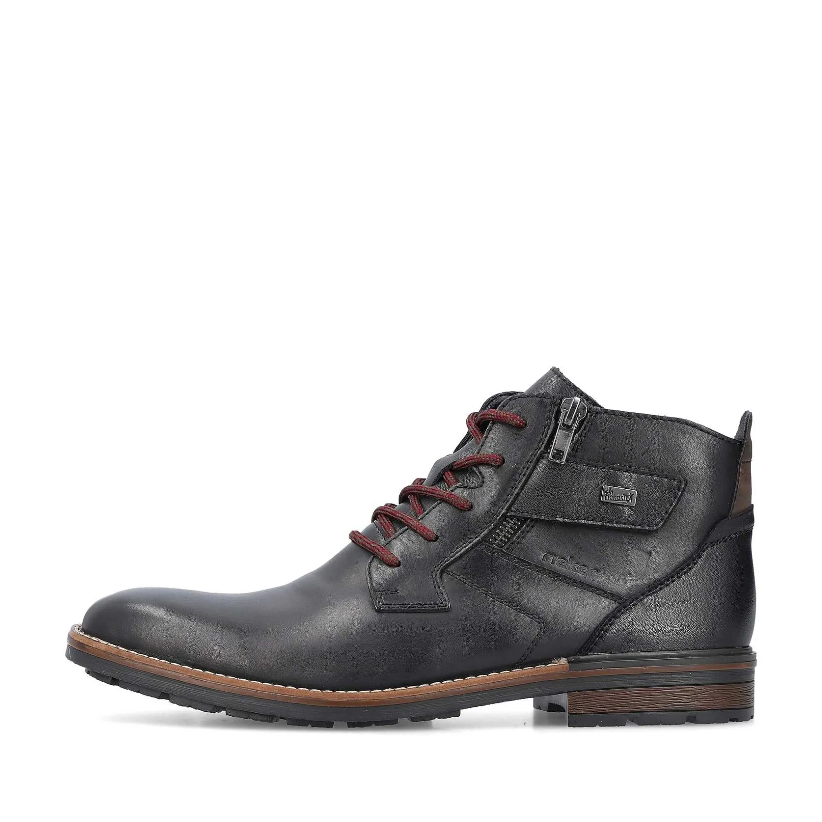 Rieker Boots-Men'S Corded Boots, Glossy Black