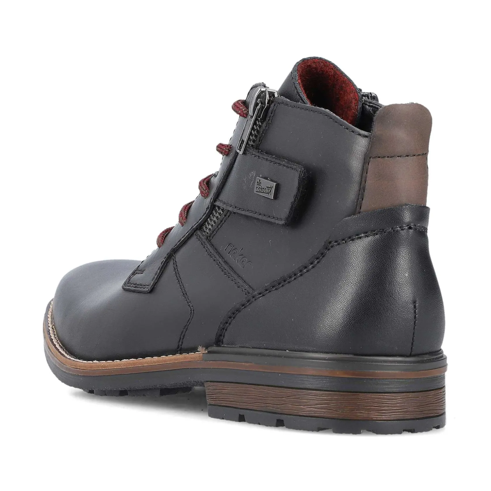 Rieker Boots-Men'S Corded Boots, Glossy Black