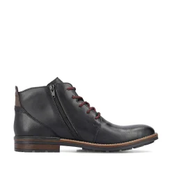 Rieker Boots-Men'S Corded Boots, Glossy Black