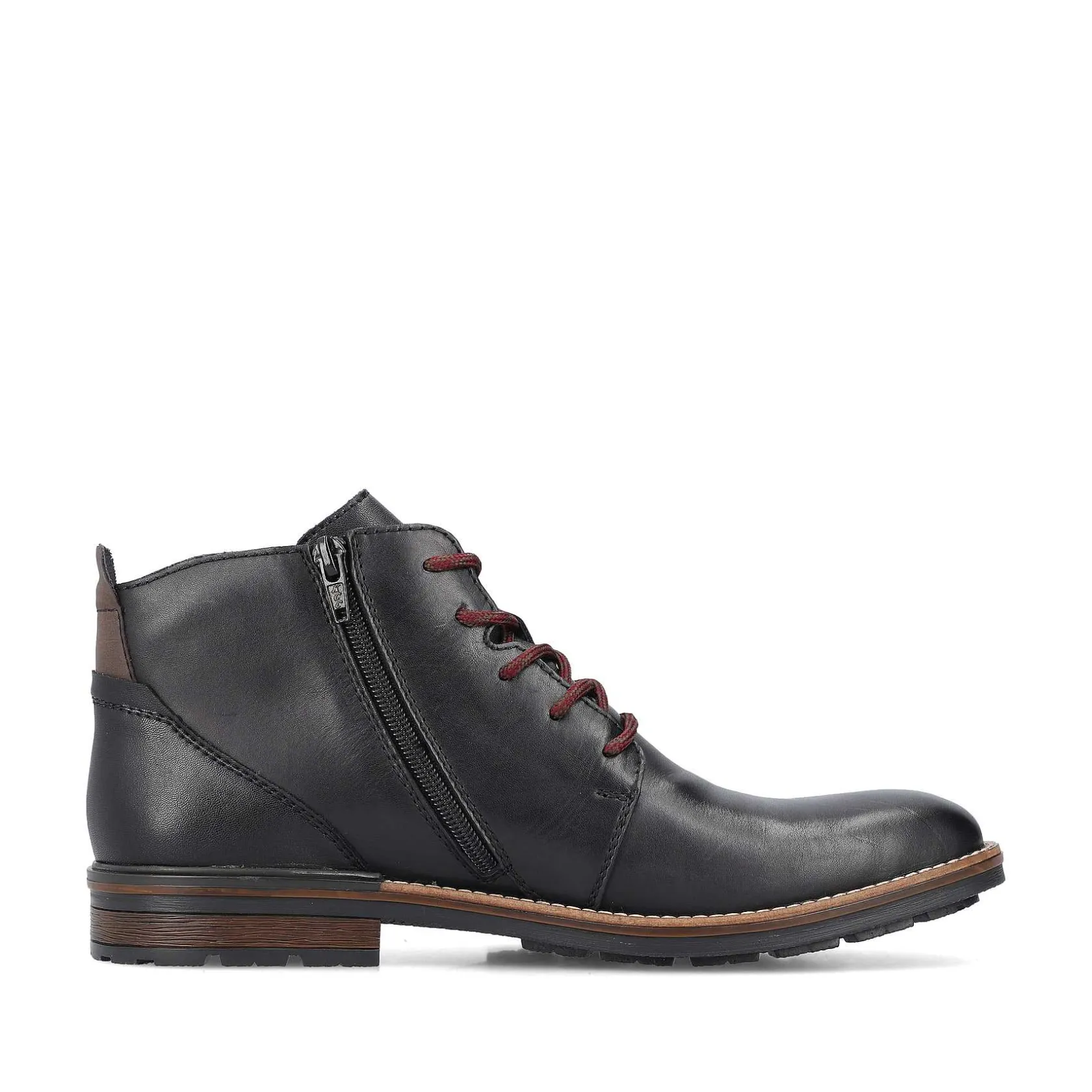 Rieker Boots-Men'S Corded Boots, Glossy Black
