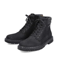 Rieker Boots-Men'S Corded Boots Deep Black
