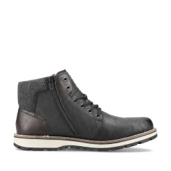 Rieker Boots-Men'S Corded Boots Asphalt Black