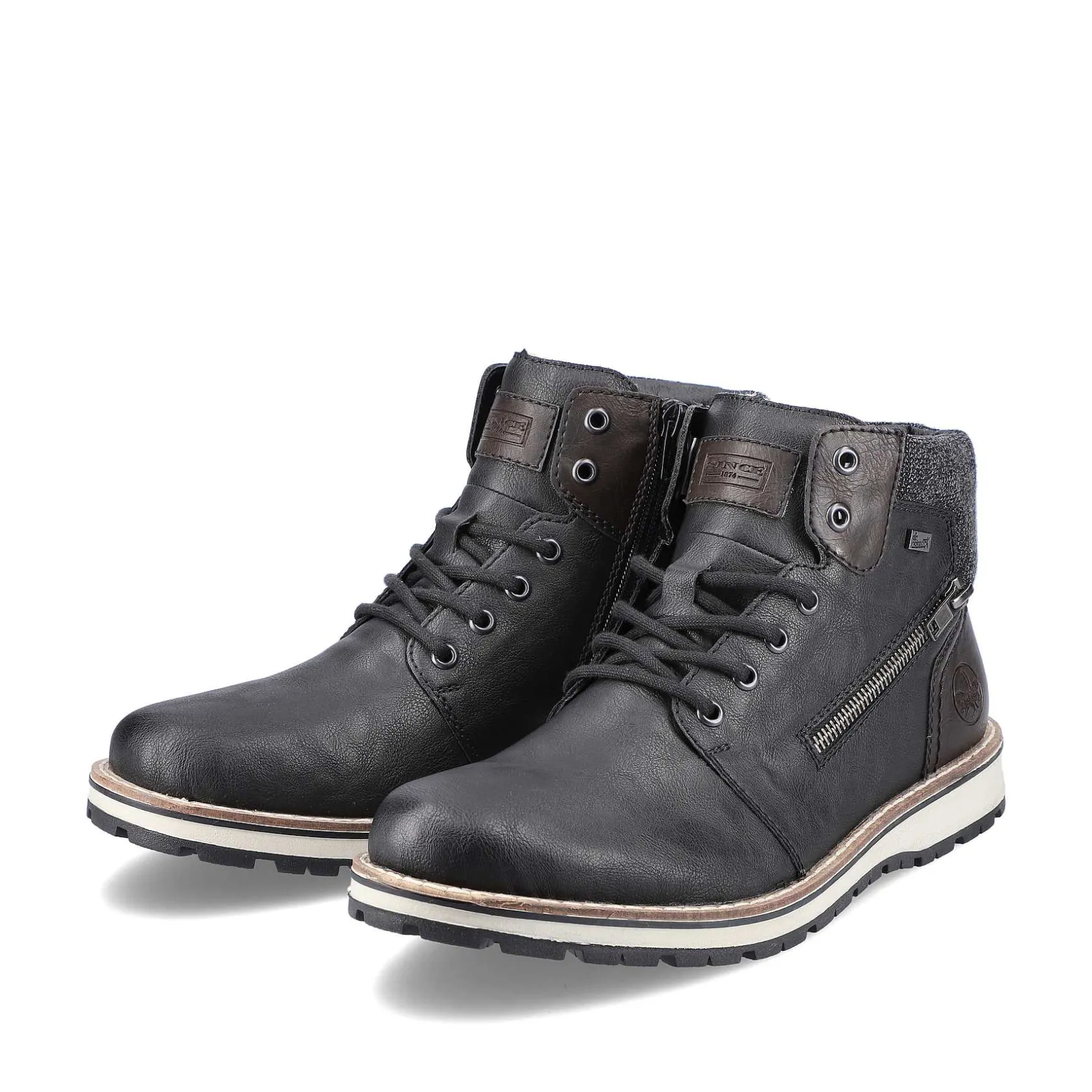 Rieker Boots-Men'S Corded Boots Asphalt Black