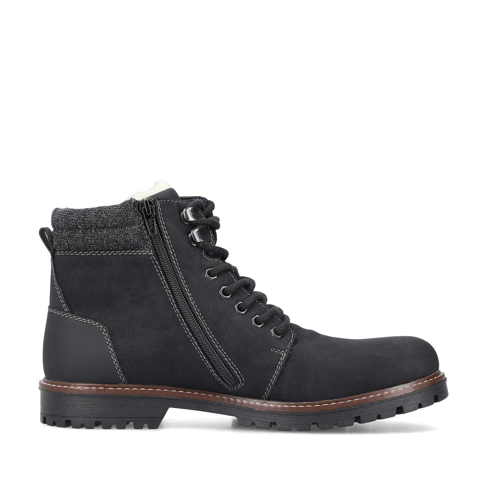 Rieker Boots-Men'S Corded Boots Asphalt Black