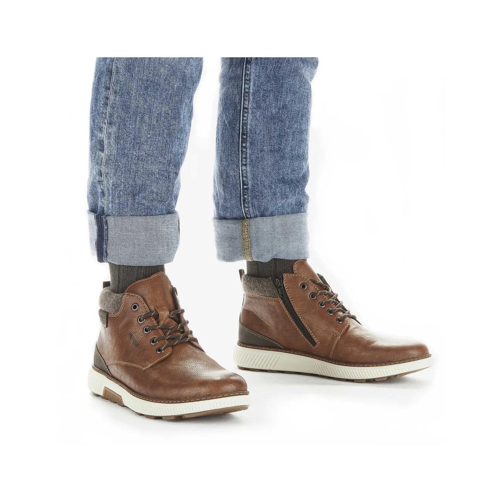 Rieker Boots-Men'S Corded Boots Chestnut Brown