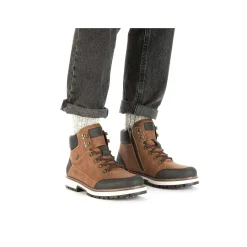 Rieker Boots-Men'S Corded Boots Light Brown-Black