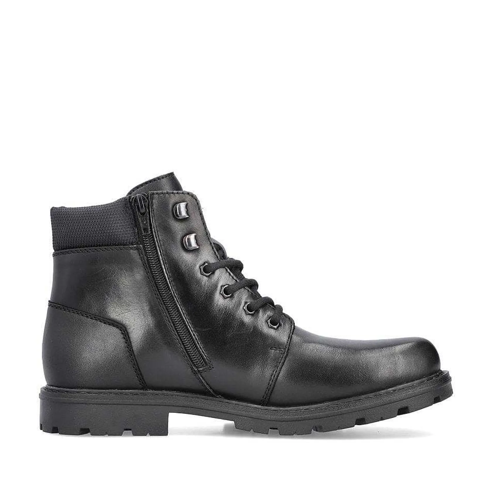 Rieker Boots-Men'S Corded Boots, Glossy Black