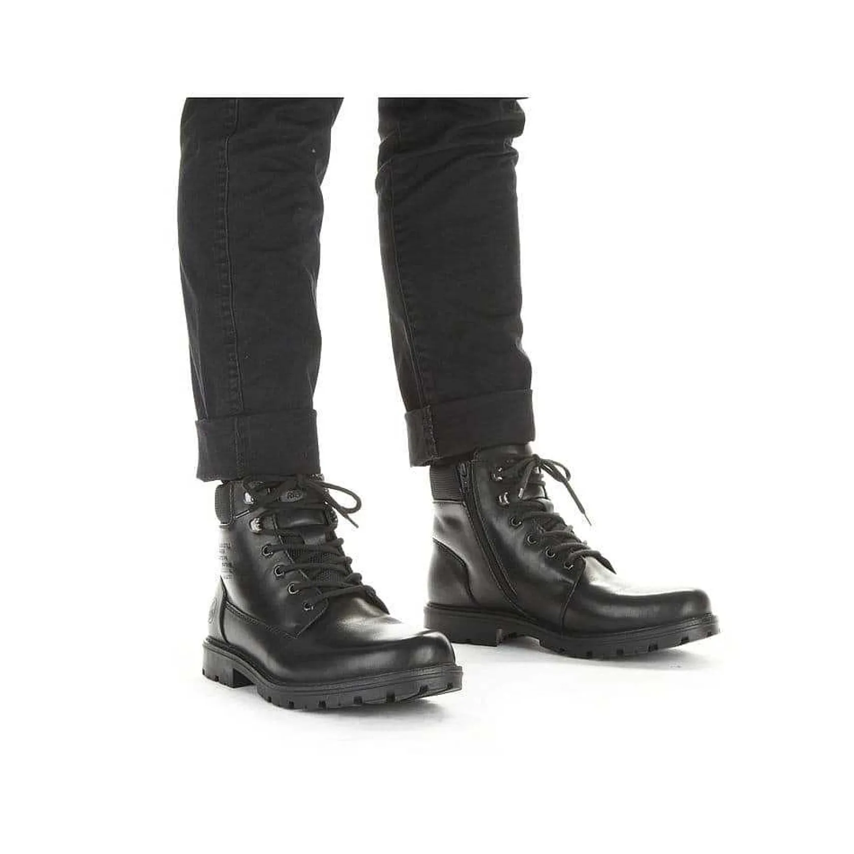 Rieker Boots-Men'S Corded Boots, Glossy Black