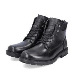 Rieker Boots-Men'S Corded Boots, Glossy Black