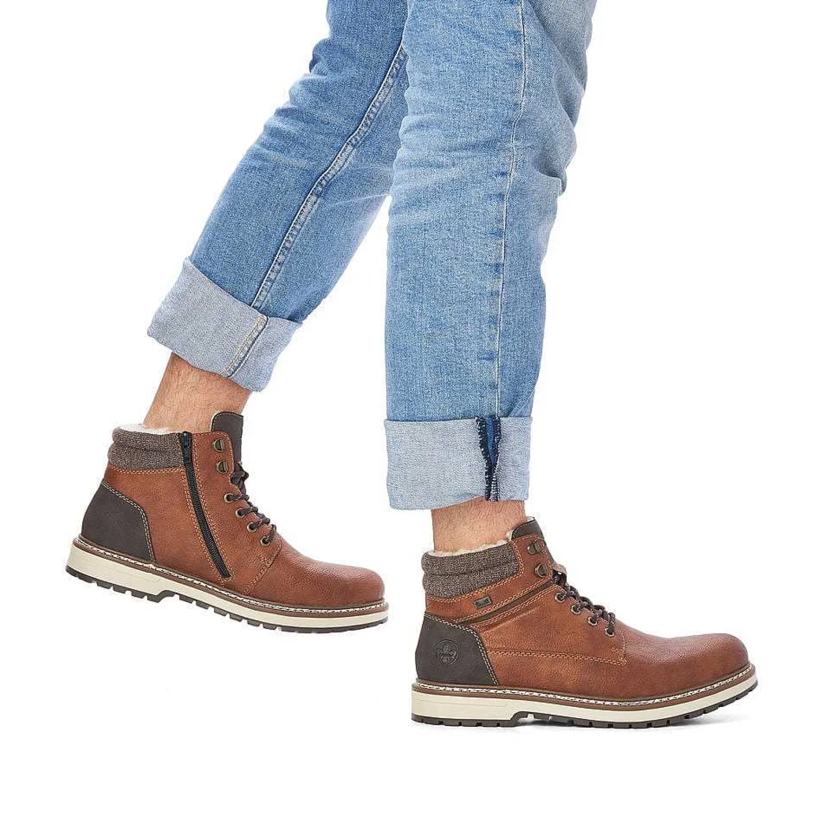 Rieker Boots-Men'S Corded Boots Chestnut Brown