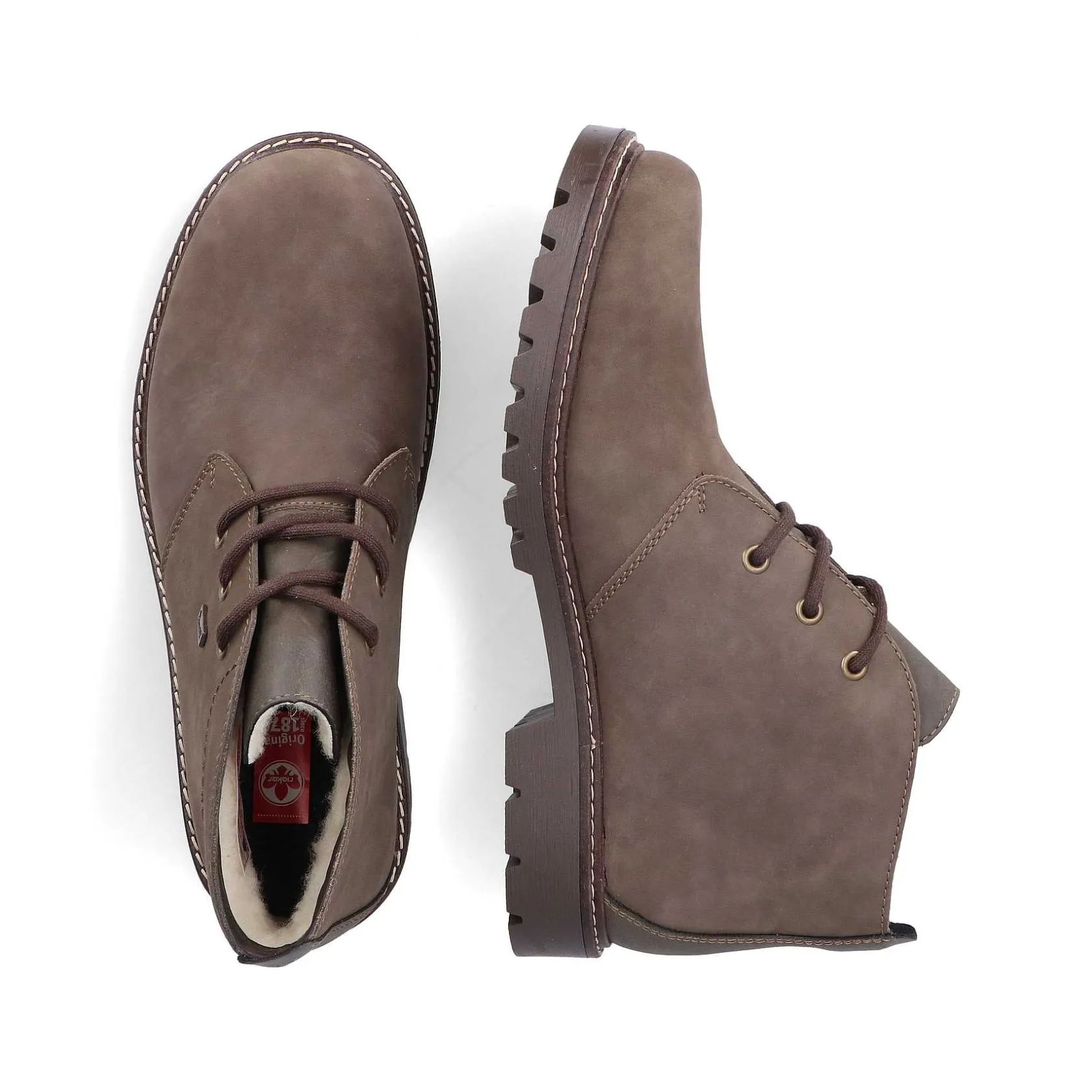 Rieker Boots-Men'S Corded Boots Grey-Brown