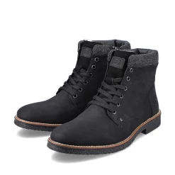 Rieker Boots-Men'S Corded Boots Deep Black