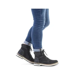Rieker Boots-Men'S Corded Boots Deep Black