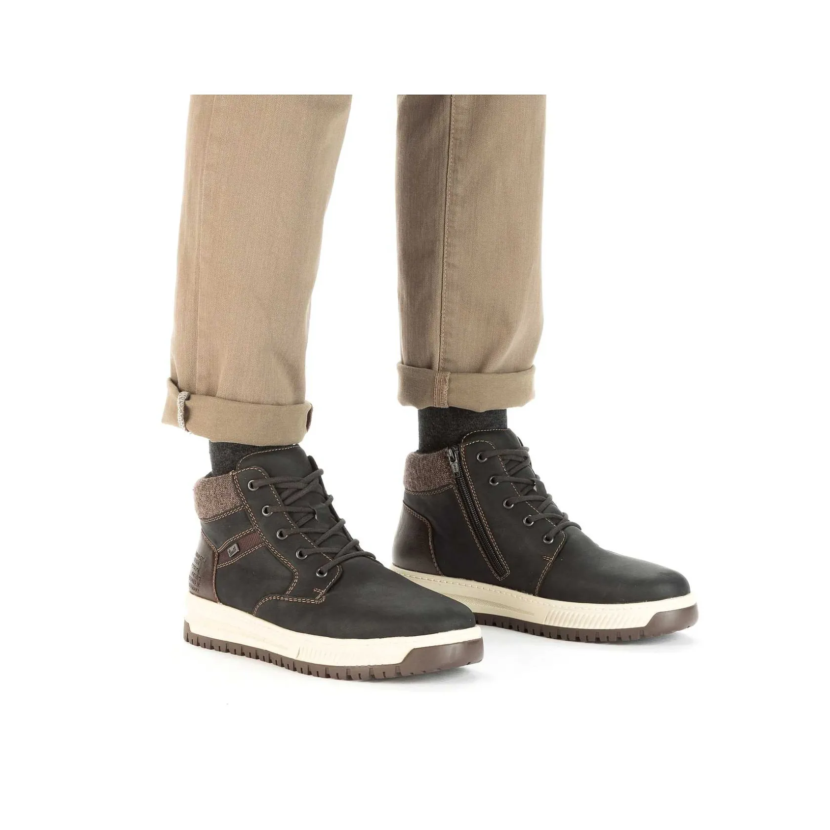 Rieker Boots-Men'S Corded Boots Asphalt Black