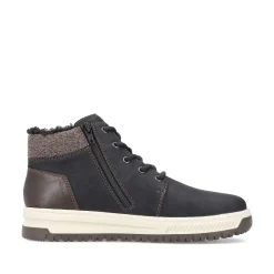 Rieker Boots-Men'S Corded Boots Asphalt Black