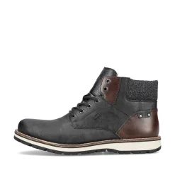 Rieker Boots-Men'S Corded Boots Graphite Black