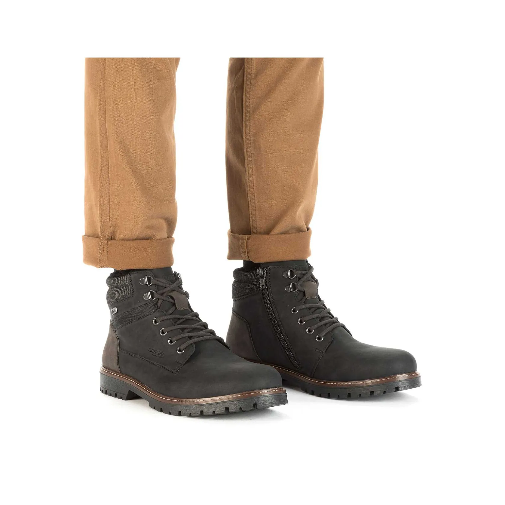 Rieker Boots-Men'S Corded Boots Asphalt Black
