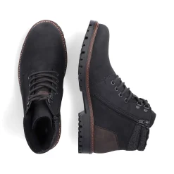 Rieker Boots-Men'S Corded Boots Asphalt Black