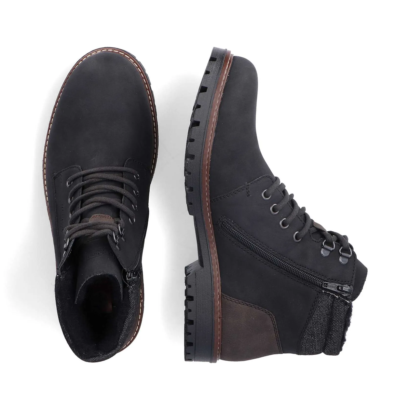Rieker Boots-Men'S Corded Boots Asphalt Black