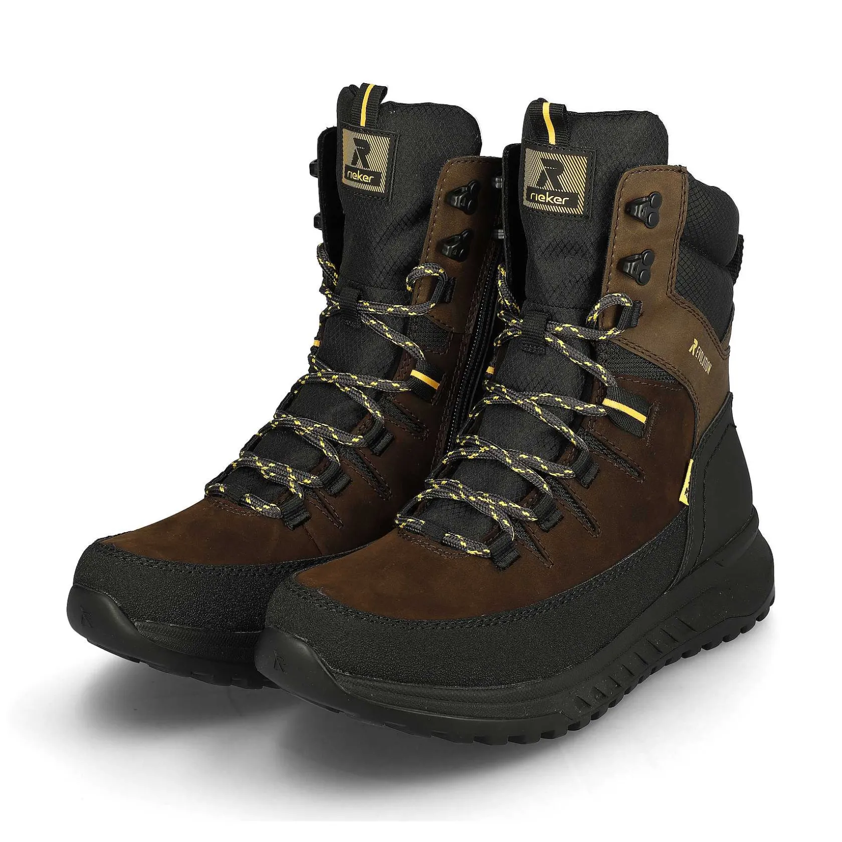 Rieker Boots-Men'S Corded Boots Nut-Brown Deep-Black