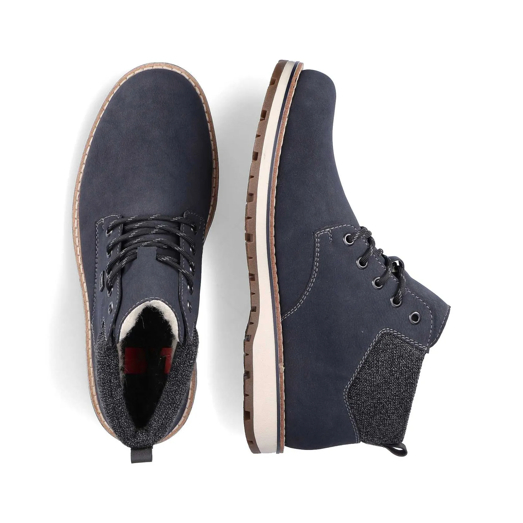 Rieker Boots-Men'S Laced Boots Pacific Blue