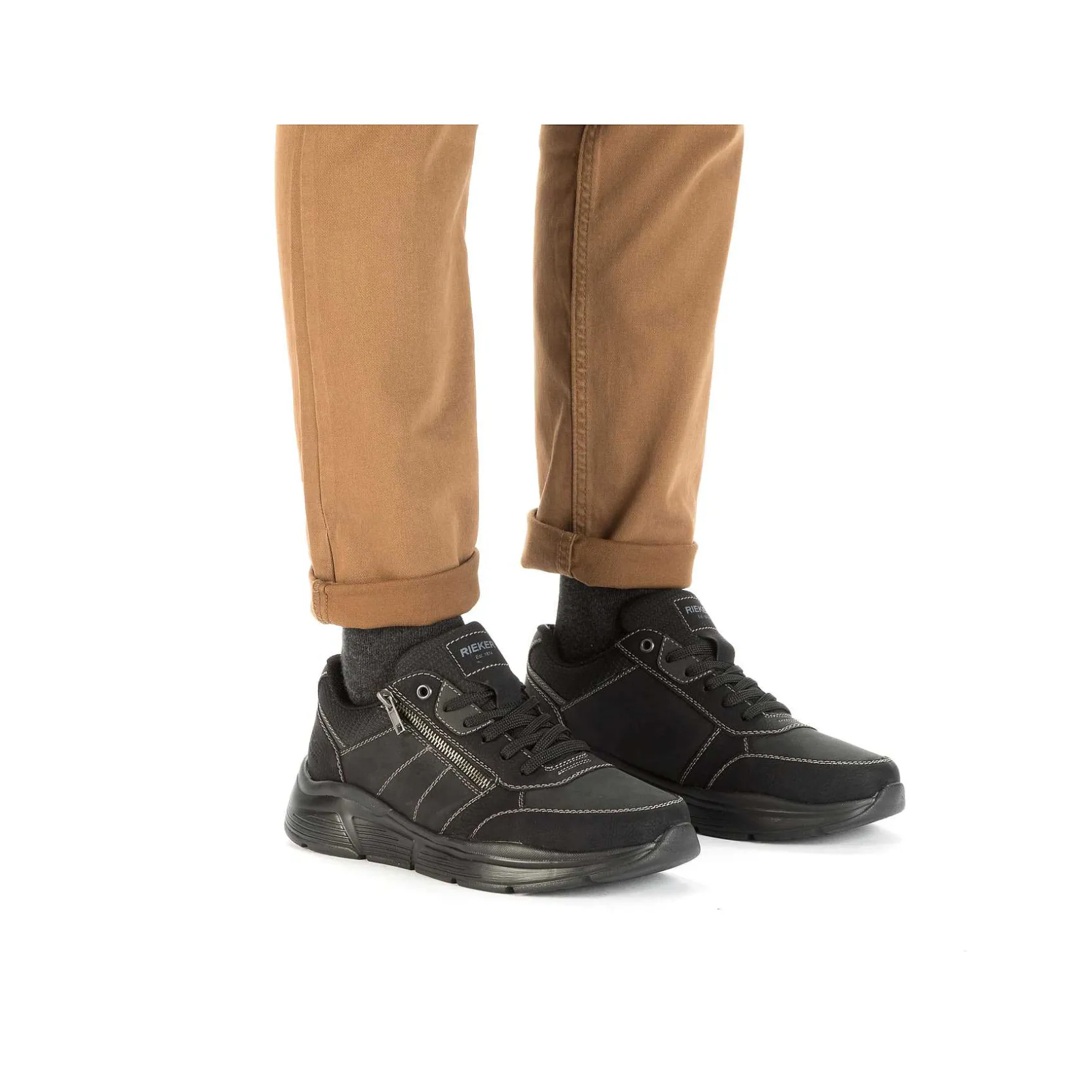 Rieker Low Shoes & Slippers-Men'S Lace-Up Shoes Asphalt Black