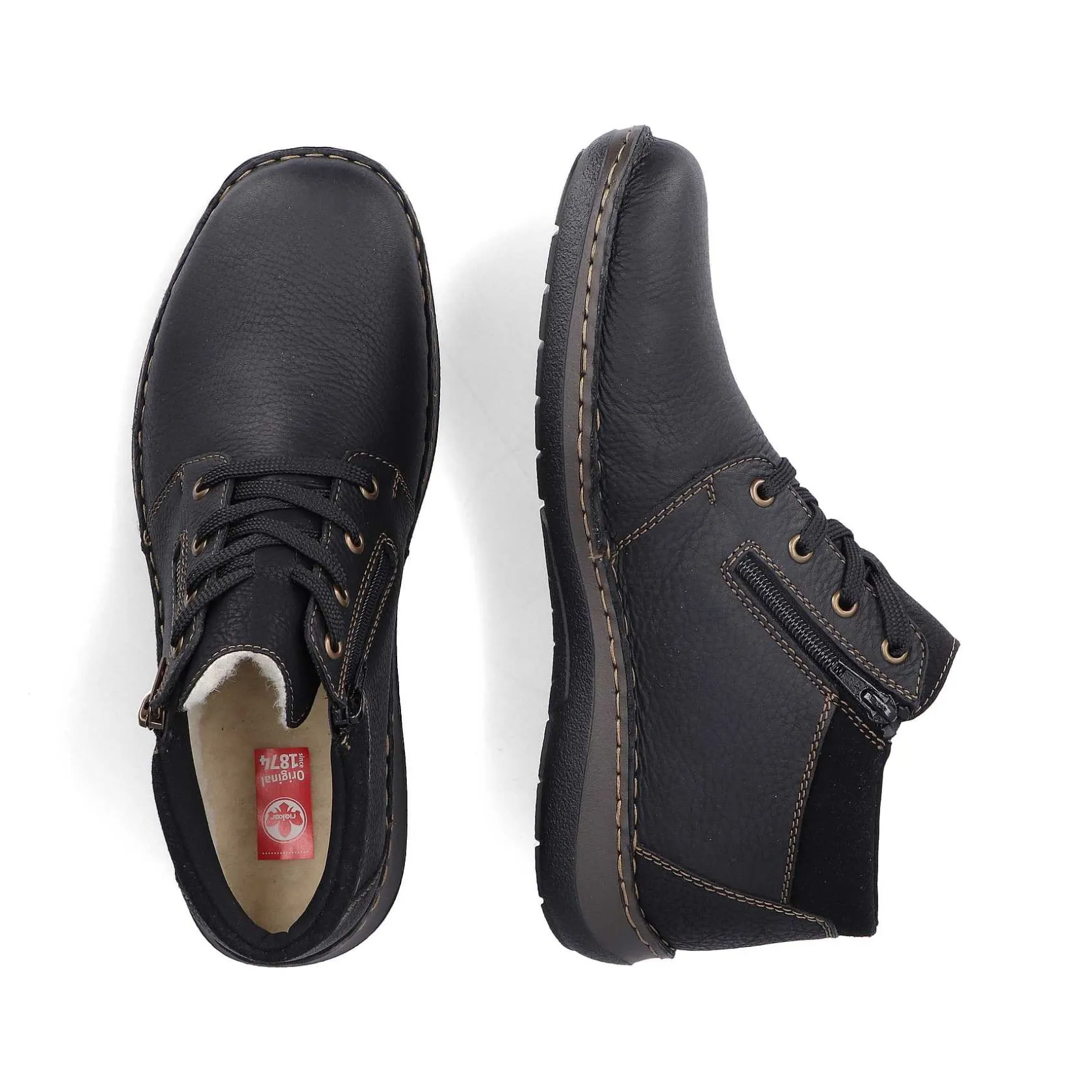 Rieker Low Shoes & Slippers-Men'S Lace-Up Shoes Asphalt Black