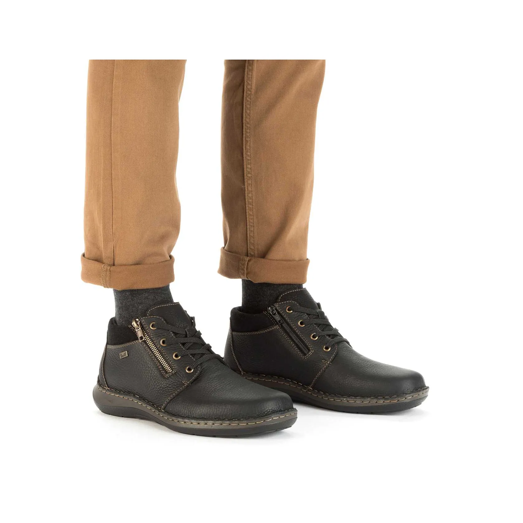 Rieker Low Shoes & Slippers-Men'S Lace-Up Shoes Asphalt Black
