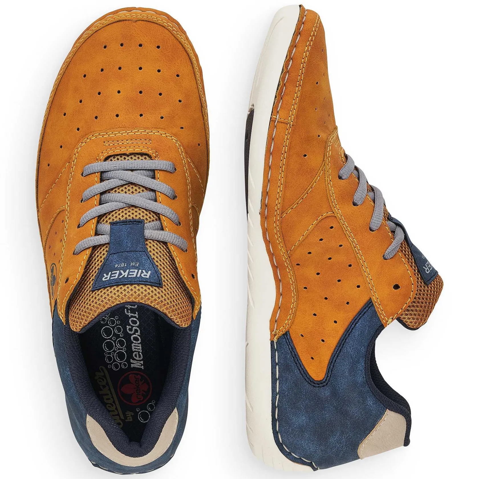 Rieker Low Shoes & Slippers-Men'S Lace-Up Shoes Golden Yellow-Royal Blue