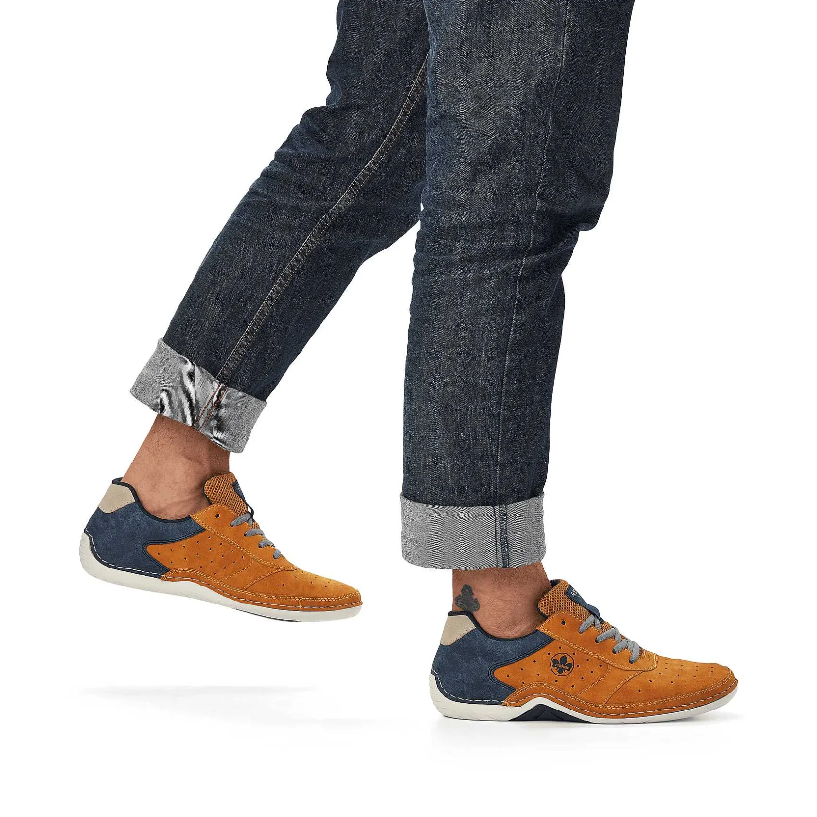 Rieker Low Shoes & Slippers-Men'S Lace-Up Shoes Golden Yellow-Royal Blue