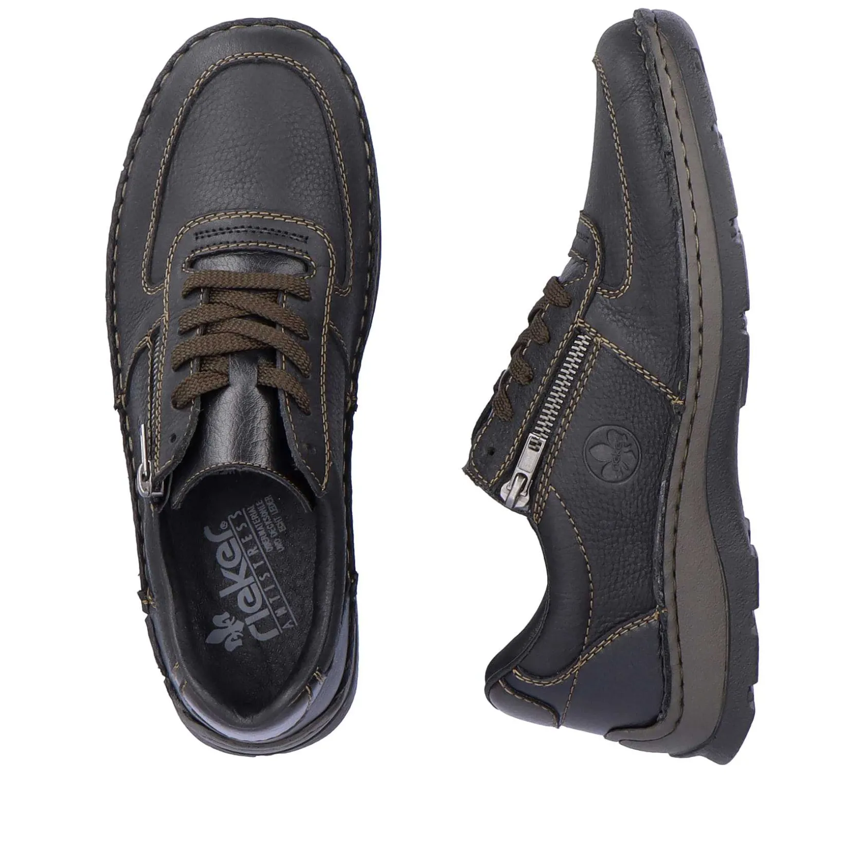 Rieker Low Shoes & Slippers-Men'S Lace-Up Shoes Asphalt Black