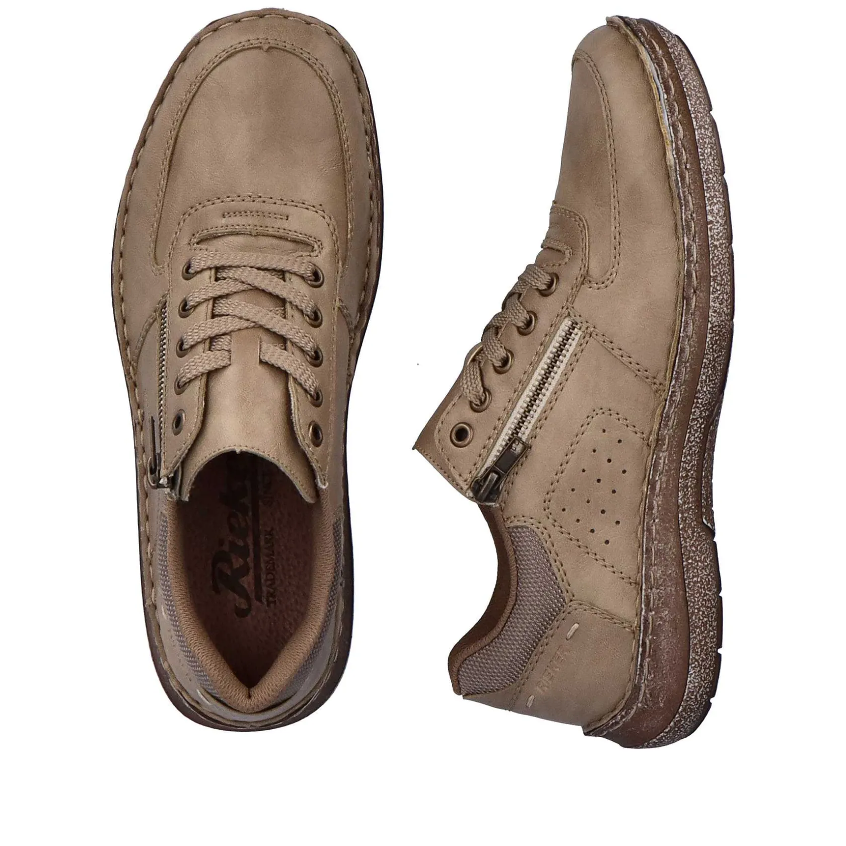 Rieker Low Shoes & Slippers-Men'S Lace-Up Shoes Brown Beige