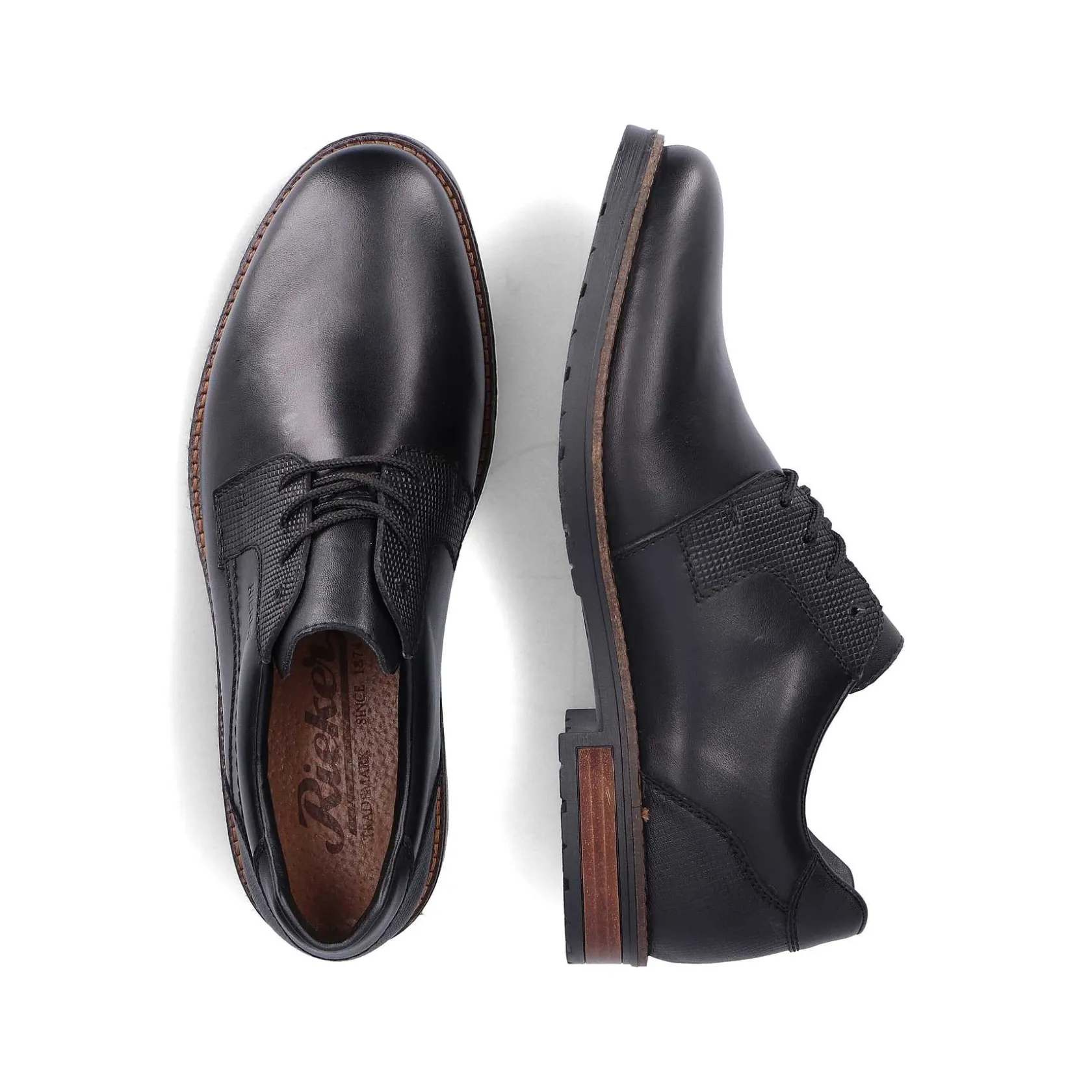 Rieker Business Shoes-Men'S Lace-Up Shoes Glossy Black