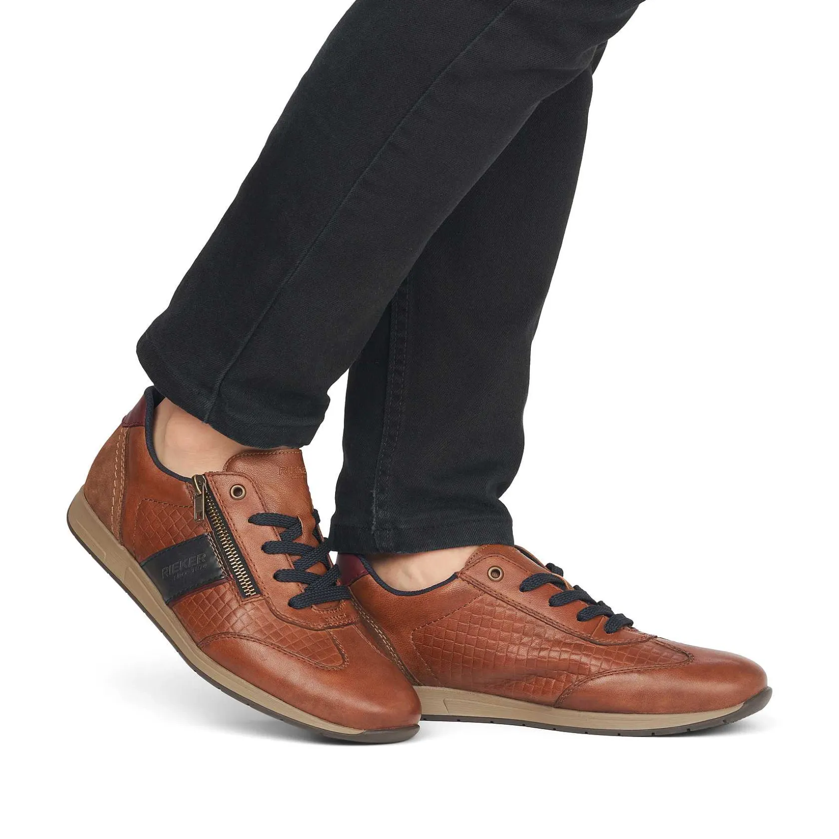 Rieker Low Shoes & Slippers-Men'S Lace-Up Shoes Fox Brown-Black